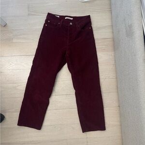 Levi wedgie straight Burgundy Corduroy Pants
